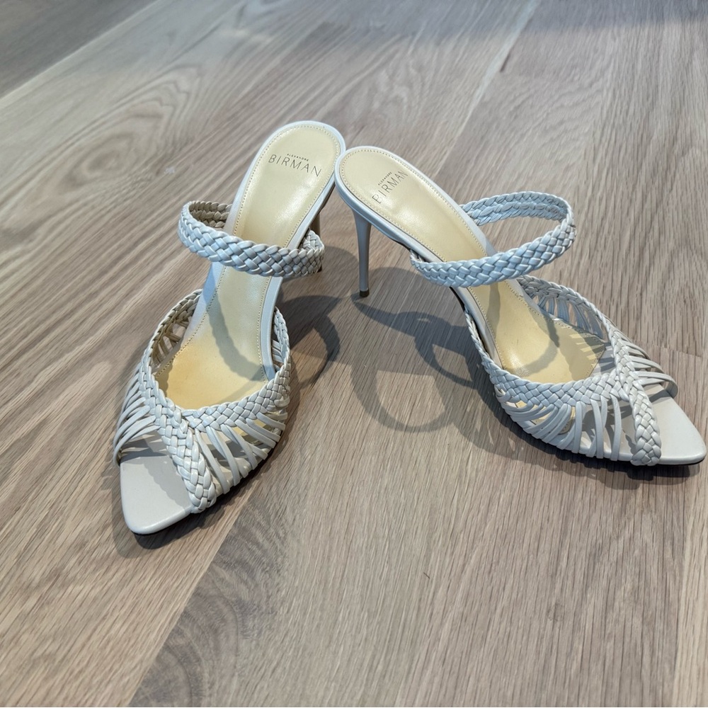 Alexandre Birman ivory Braided Heels